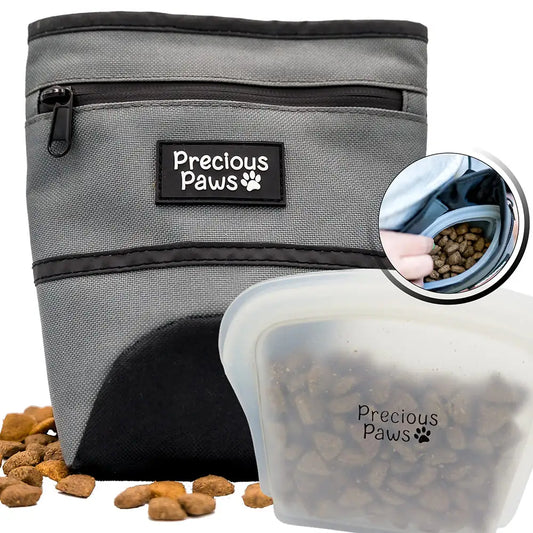 Large Dog Treat Pouch for Training Magnetic Closure - Removable Silicone Insert